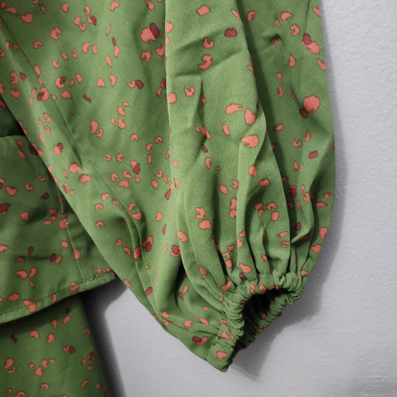 Eloquii elements women's long sleeve dress size 14 green and red - Picture 4 of 8